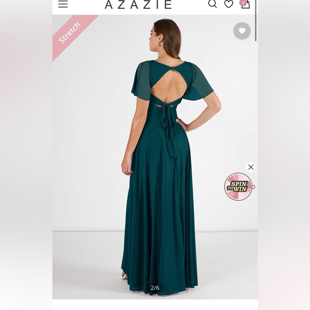 Azazie Induh size 8 bridesmaid dress in Pine